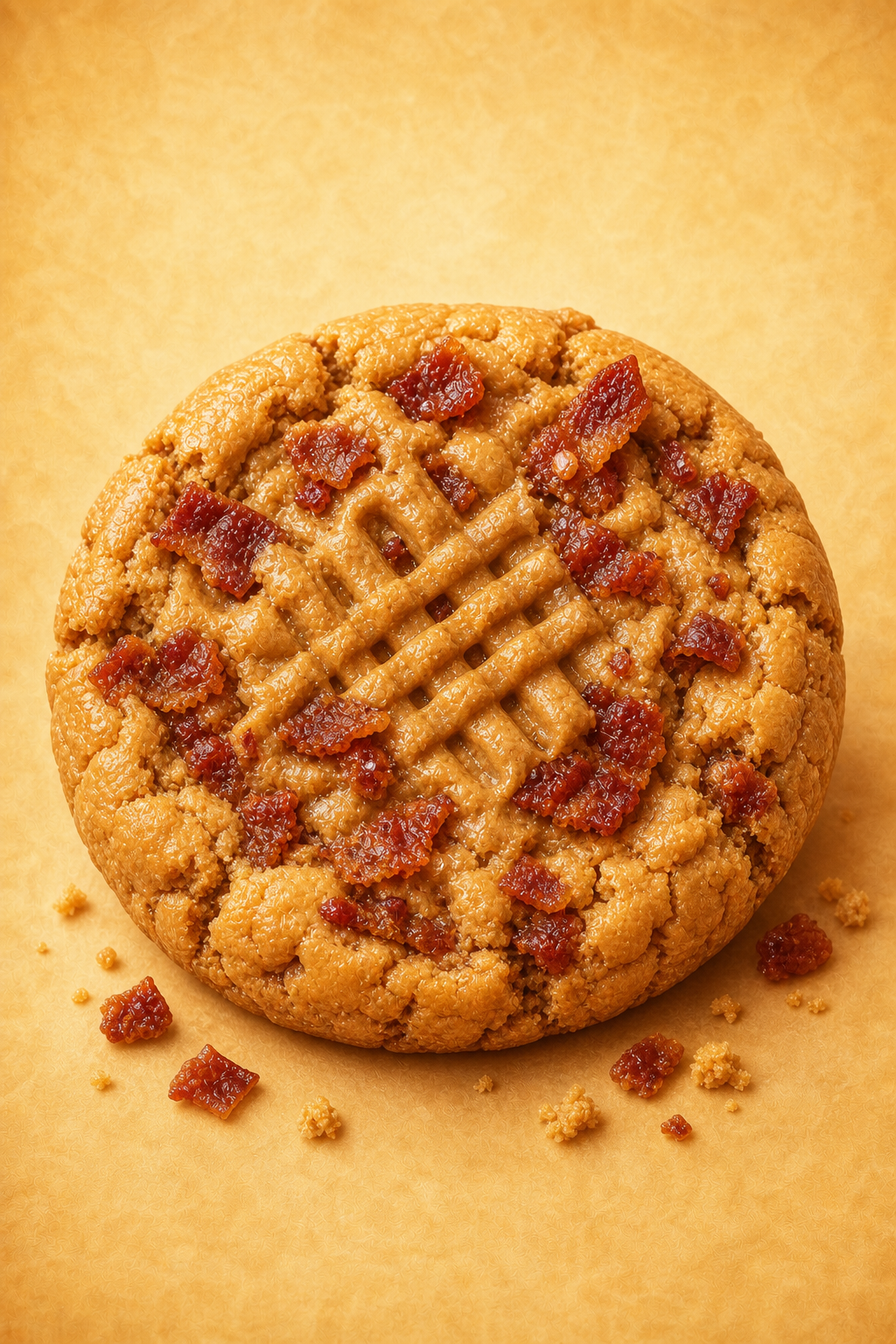 Peanut butter bacon cookie illustration.